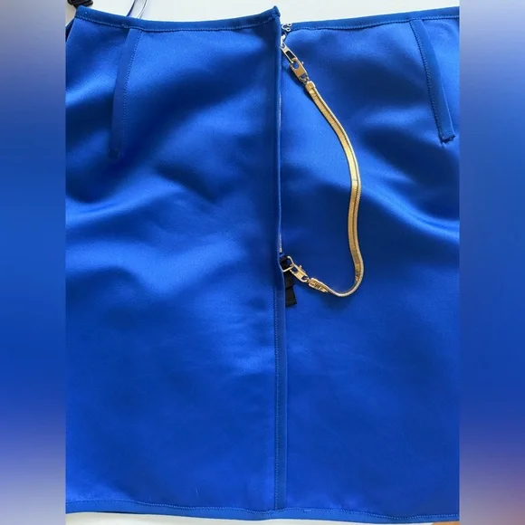 AZ Factory Cobalt Blue Satin Blazer & Mini Skirt Suit Graduation - Picture 13 of 16